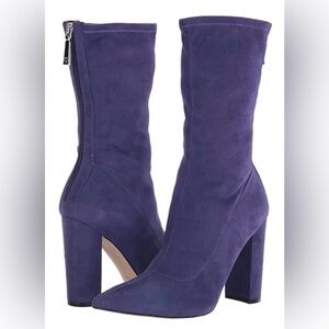 GUESS Women's Abbale Sock Heel Bootie Pointed Toe In Purple Sz 9.5 NWOB